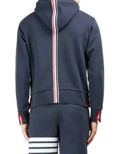 Shop Thom Browne Cotton Pullover Hoodie In Navy