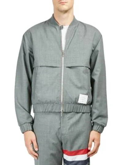 Shop Thom Browne Cotton Bomber Jacket In Grey