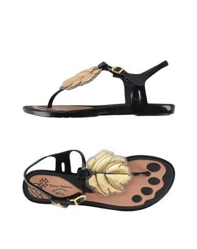 Shop Vivienne Westwood Anglomania Toe Strap Sandals In Black