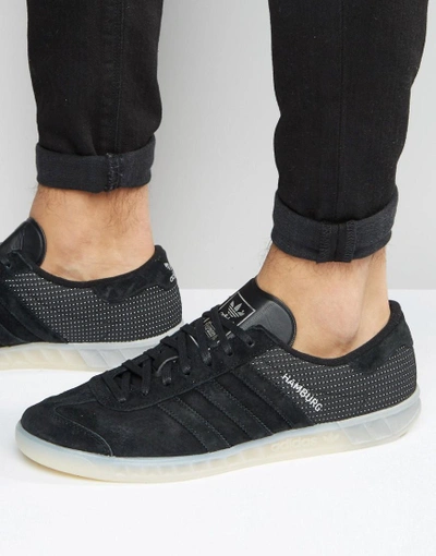 Adidas Originals Hamburg Tech Sneakers In Black S79993 - Black | ModeSens