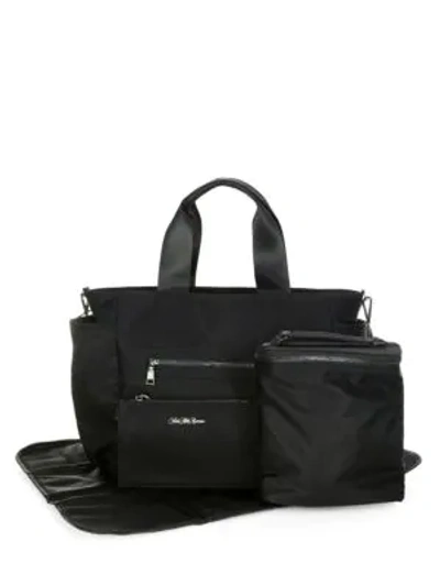 Shop Saks Fifth Avenue Layette Nylon Diaper Bag In Black