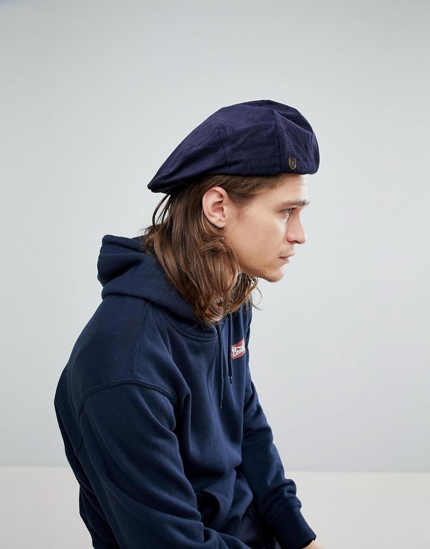 mens navy blue flat cap