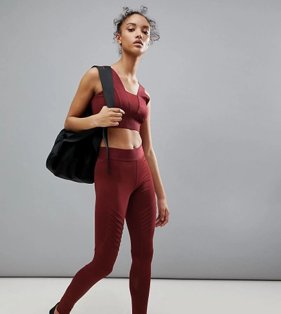 Shop Ivy Park Active Leggings In Burgundy - Red