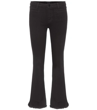 Shop J Brand Crop Flare Mid-rise Jeans In Black