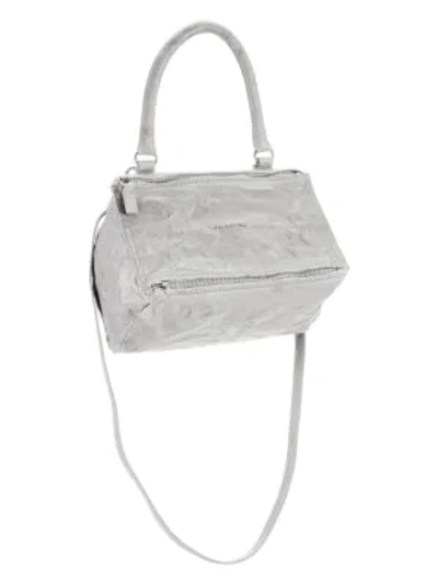 Shop Givenchy Pandora Small Pepe Leather Shoulder Bag In Pearl Grey