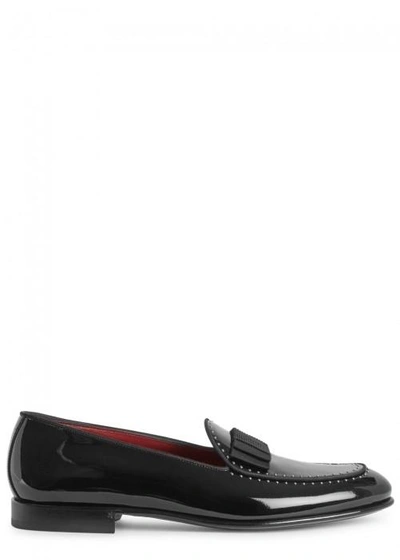 Shop Dolce & Gabbana Studded Black Patent Leather Loafers