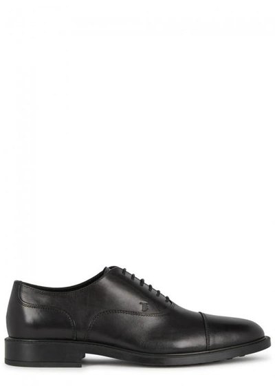 Shop Tod's Black Leather Oxford Shoes