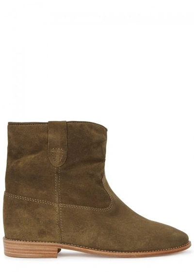 Shop Isabel Marant Crisi 75 Brown Suede Ankle Boots