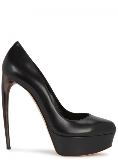 Shop Alexander Mcqueen Black Leather Pumps