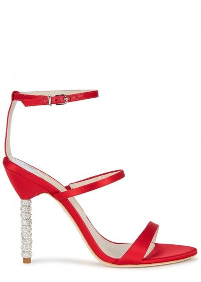 Shop Sophia Webster Rosalind Red Satin Sandals