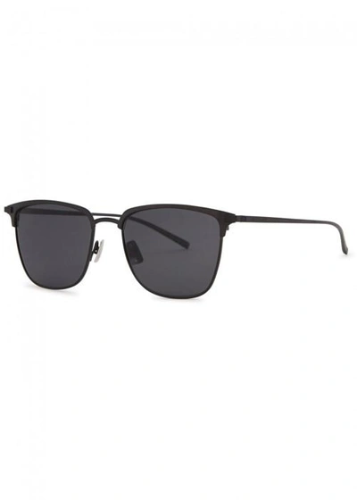 Shop Saint Laurent Sl150t Black Clubmaster-style Sunglasses