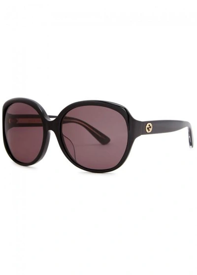 Shop Gucci Black Oversized Sunglasses