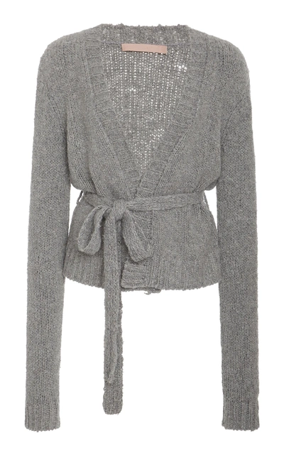 Shop Brock Collection Kane Cashmere Silk Boucle Cardigan In Grey