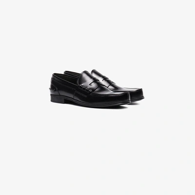 Shop Prada Classic Leather Loafers In Black