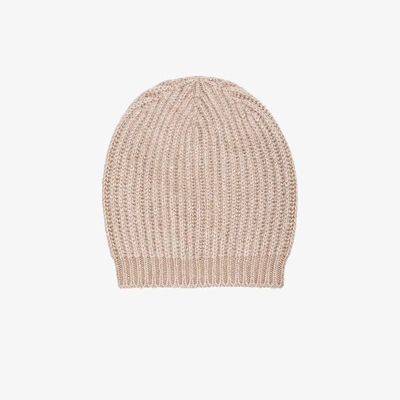 Shop Rick Owens Knitted Ribbed Beanie In Nude&neutrals