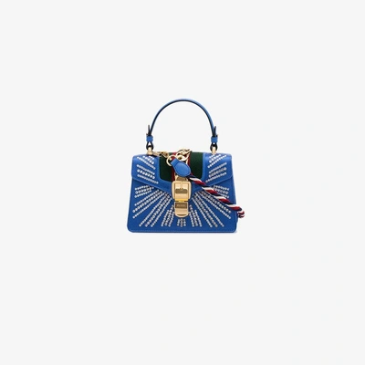 Shop Gucci Blue Dia Satchel Mini Shoulder Bag