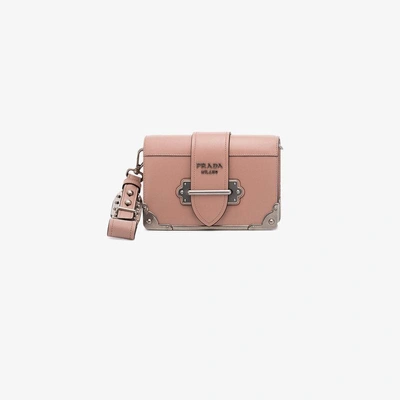 Shop Prada Cahier Mini Shoulder Bag In Pink&purple