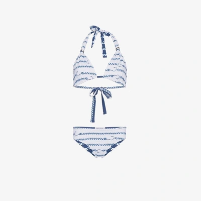 Shop Belusso Bliss Reversible Bikini In Blue