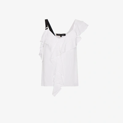 Shop Proenza Schouler Asymmetric Ruffle Blouse In White