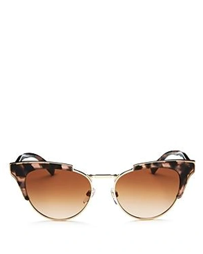 Shop Valentino Women's Cat Eye Sunglasses, 53mm In Pink Havana/cognac Gradient