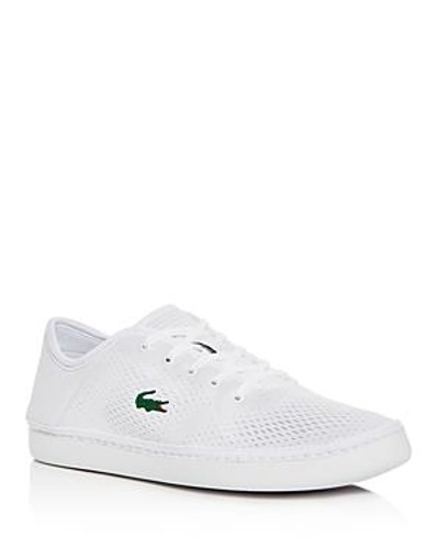 Shop Lacoste L.ydro Perforated Lace Up Sneakers In White/white