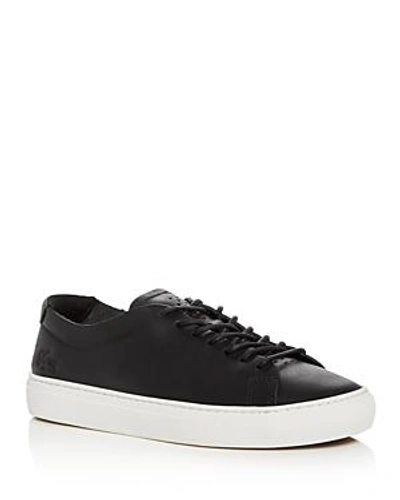 Shop Lacoste Men's L.12.12 Leather Lace Up Sneakers In Black/off White