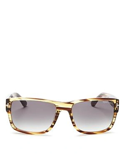 Shop Tom Ford Mason Sunglasses, 56mm In Shiny Stripe Brown Honey/gradient Smoke Lenses