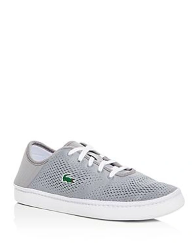 Shop Lacoste L.ydro Perforated Lace Up Sneakers In Gray/white