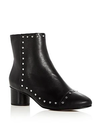 Shop Rebecca Minkoff Women's Isley Embellished Leather Block Heel Booties In Black