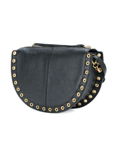 Shop See By Chloé Studded Crescent Shoulder Bag In Black