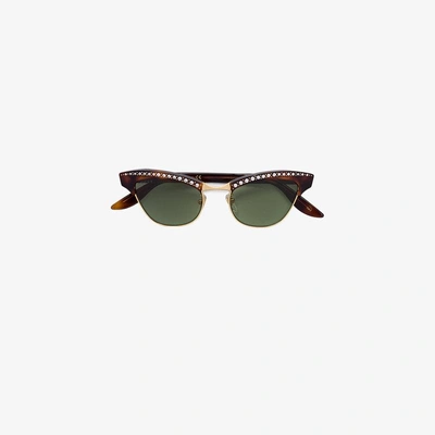 Shop Gucci Eyewear 'optyl' Sonnenbrille In Brown