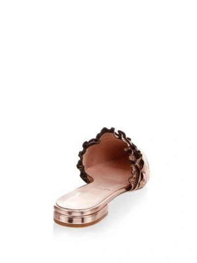 Shop Kate Spade Beatriz Leather Mules In Rose Gold