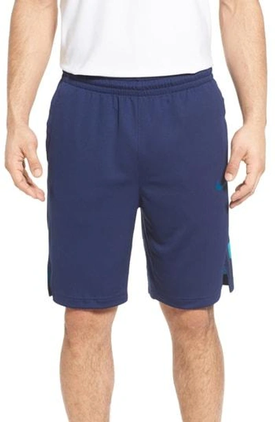 Shop Nike Elite Stripe Basketball Shorts In Binary Blue/ Light Blue