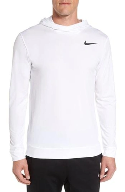 Nike Hyper Dry Regular Fit Training Hoodie In White/ White/ Black | ModeSens