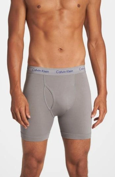 Shop Calvin Klein 3-pack Boxer Briefs In Grey