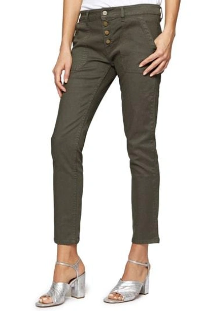 Shop Sanctuary Exposed Peace Straight Pants In Fatigue