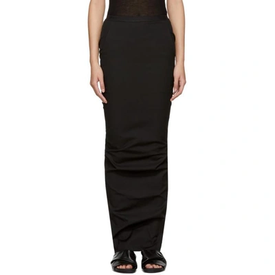 Shop Rick Owens Black Long Soft Pillar Skirt In 09 Black