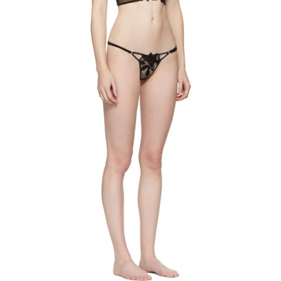 Shop Fleur Du Mal Black Lily Lace Cheeky Thong