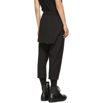 Shop Rick Owens Black Cropped Drawstring Trousers In 09 Black