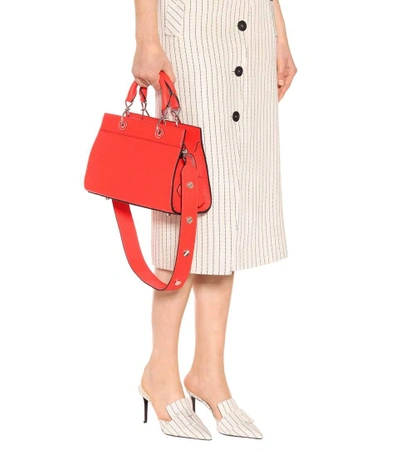 Shop Altuzarra Shadow Small Leather Tote In Red