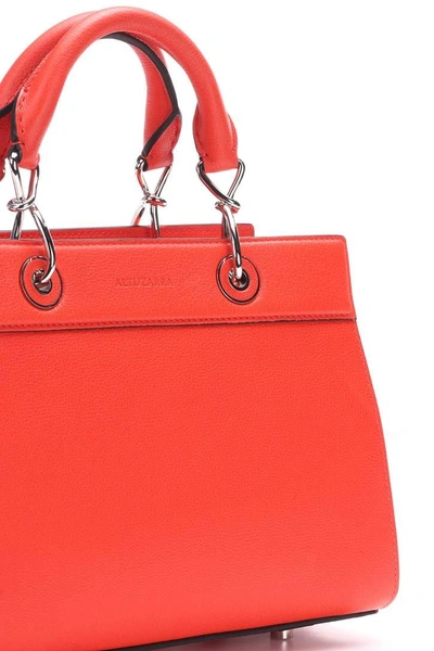 Shop Altuzarra Shadow Small Leather Tote In Red