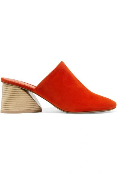 Shop Mercedes Castillo Abia Suede Mules In Bright Orange