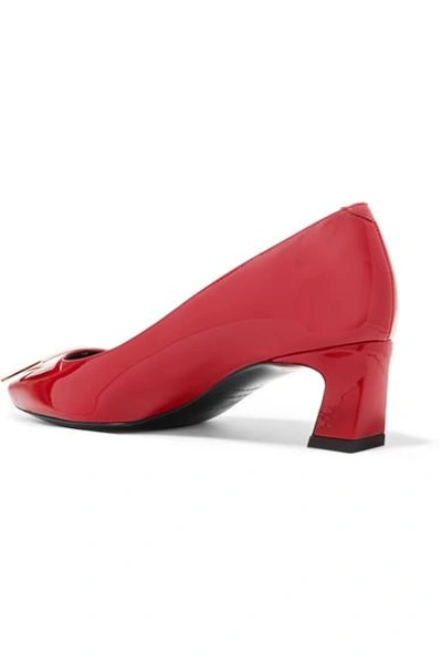 Shop Roger Vivier Trompette Patent-leather Pumps In Red
