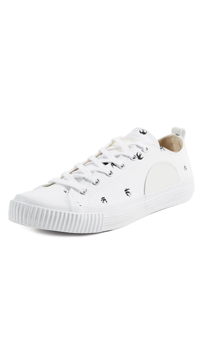 Shop Mcq By Alexander Mcqueen Swallow Plimsoll Sneakers In Optic White