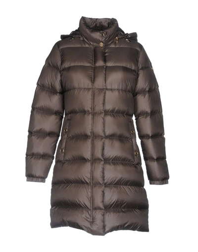 Shop Armani Jeans Down Jackets In Brown