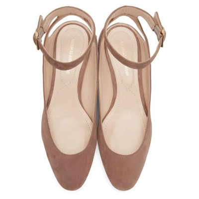 Shop Nicholas Kirkwood Pink Suede Lola Pearl Ballerina Flats In M52 Rosewoo