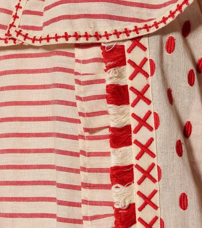 Dodo Bar Or Embroidered Cotton Dress In Red