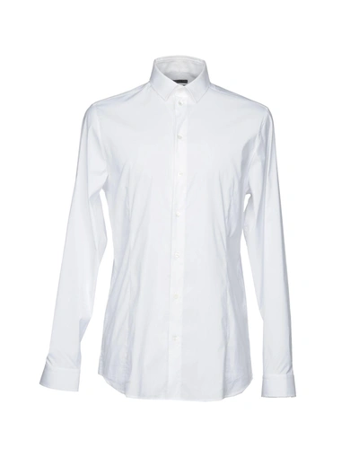 Shop Patrizia Pepe Man Shirt White Size 38 Cotton, Polyamide, Elastane