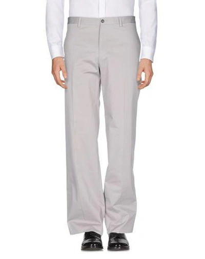 Shop Dolce & Gabbana Man Pants Light Grey Size 38 Cotton, Elastane