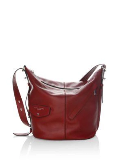 Shop Marc Jacobs The Sling Leather Hobo Bag In Cabernet
